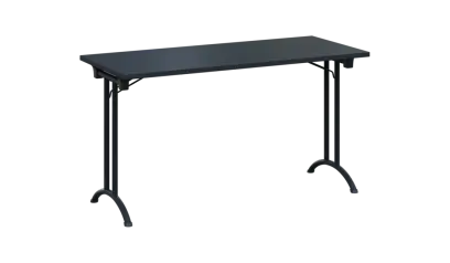 SLA 140 lak skládací jednací stůl 1394x600, deska 25 mm, podnož černý lak, deska antracit